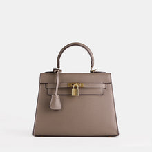 Load image into Gallery viewer, Verona 25 Saffiano Top Handle Kelly Style Handbag Vegan Leather
