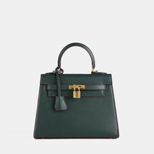 Load image into Gallery viewer, Verona 25 Saffiano Top Handle Kelly Style Handbag Vegan Leather
