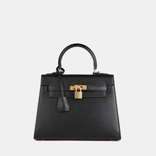 Load image into Gallery viewer, Verona 25 Saffiano Top Handle Kelly Style Handbag Vegan Leather
