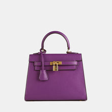Load image into Gallery viewer, Verona 25 Saffiano Top Handle Kelly Style Handbag Vegan Leather
