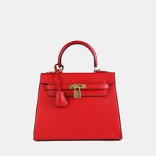 Load image into Gallery viewer, Verona 25 Saffiano Top Handle Kelly Style Handbag Vegan Leather
