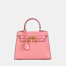 Load image into Gallery viewer, Verona 25 Saffiano Top Handle Kelly Style Handbag Vegan Leather
