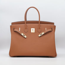 Load image into Gallery viewer, London 35 Large Size Birkin Style Top Handle Bag - Real Leather Version

