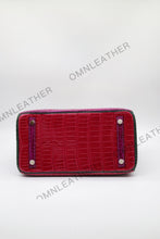 Load image into Gallery viewer, London 30 Birkin Style HCP Saltwater Croc Leather Glossy Purple Mix Color Gold Hardware
