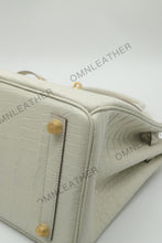Load image into Gallery viewer, London 30 Birkin Style American Aligator Leather Opaque Color Gold Hardware
