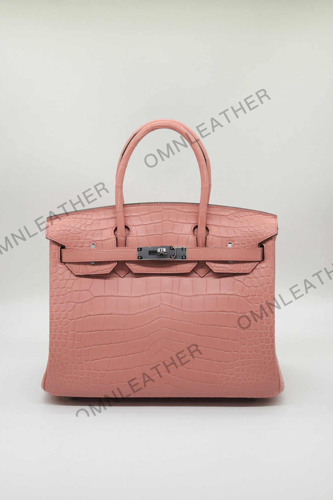 London 30 Birkin Style Saltwater Croc Leather Opaque Color Gold Hardware