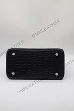 Load image into Gallery viewer, London 30 Birkin Style HCP Saltwater Croc Leather Opaque Black Color Gold Hardware
