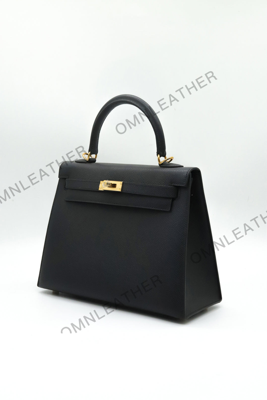 Verona 25 Kelly Style Fully Handmade Epsom Leather Black Color Gold Hardware