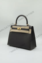 Load image into Gallery viewer, Verona 25 Kelly Style Full Handmade Epsom Leather Ebony Color Gold Hardware
