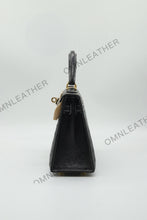 Load image into Gallery viewer, Verona 22 Kelly Style Ostrich Leather Light Ebony Color Gold Hardware
