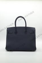 Load image into Gallery viewer, London 30 Birkin Style Touch Leather Dark Blue Color Gold Hardware
