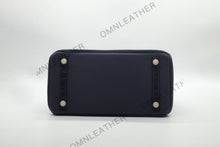 Load image into Gallery viewer, London 30 Birkin Style Touch Leather Dark Blue Color Gold Hardware
