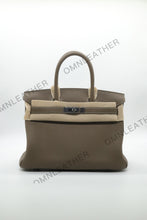 Load image into Gallery viewer, London 30 Birkin Style Togo Leather Etoupe Color Silver Hardware
