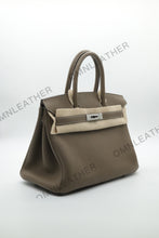 Load image into Gallery viewer, London 30 Birkin Style Togo Leather Etoupe Color Silver Hardware

