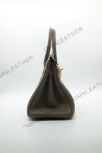 Load image into Gallery viewer, London 30 Birkin Style Togo Leather Etoupe Color Silver Hardware

