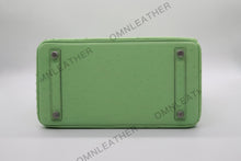 Load image into Gallery viewer, London 30 Birkin Style Ostrich Leather Green Color Silver Hardware
